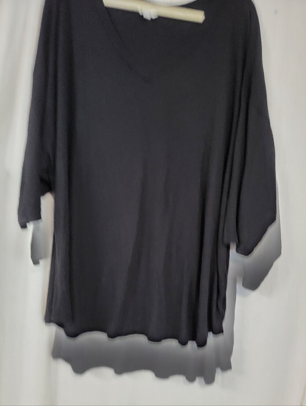 Terra & Sky Black V-Neck Draped Tunic